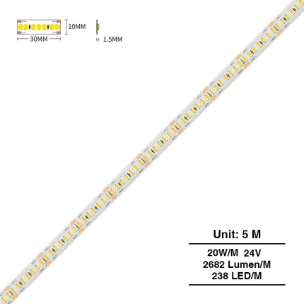 LED Strip Lights - 20w/4000k/2682lm/238LEDs - Kosoom S0310-All Products--S0310