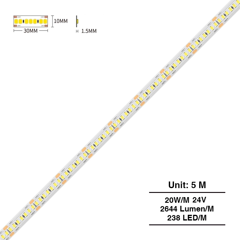 LED Strip Lights - 20w/6500k/2644lm/238LEDs - Kosoom S0311-Exterior LED Strip Lighting--S0311
