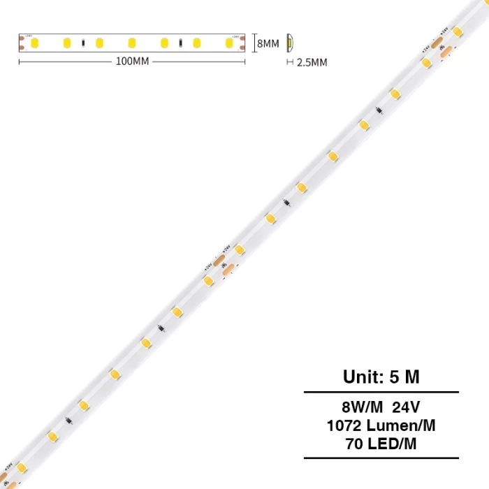 LED Strip Lights - 8w/3000k/1072lm/70LEDs - Kosoom S0401-COB LED strip--S0401