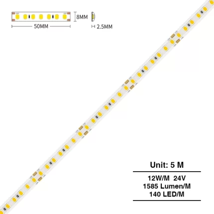 LED Strip Lights - 12w/3000k/1585lm/140LEDs - Kosoom S0403-USB LED Light Strip--S0403