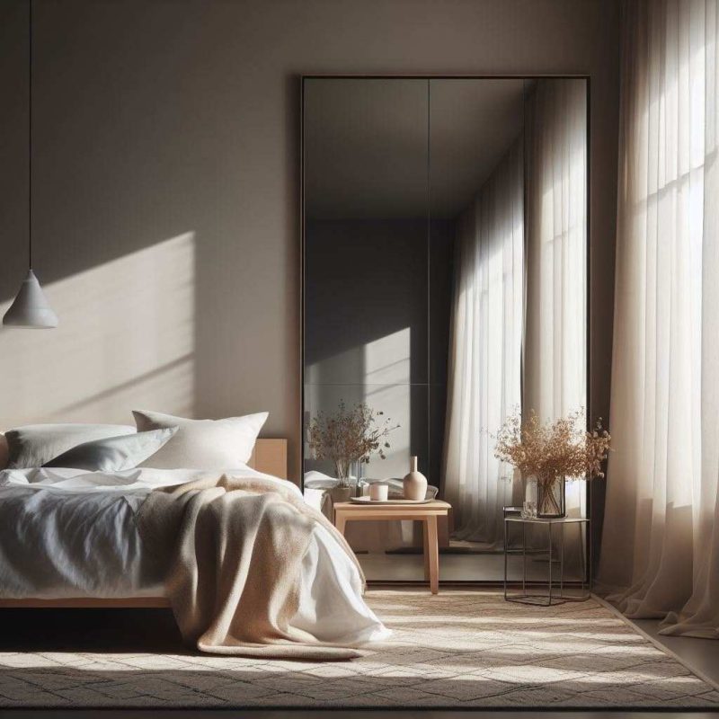 where to put mirror in bedroom for best lighting