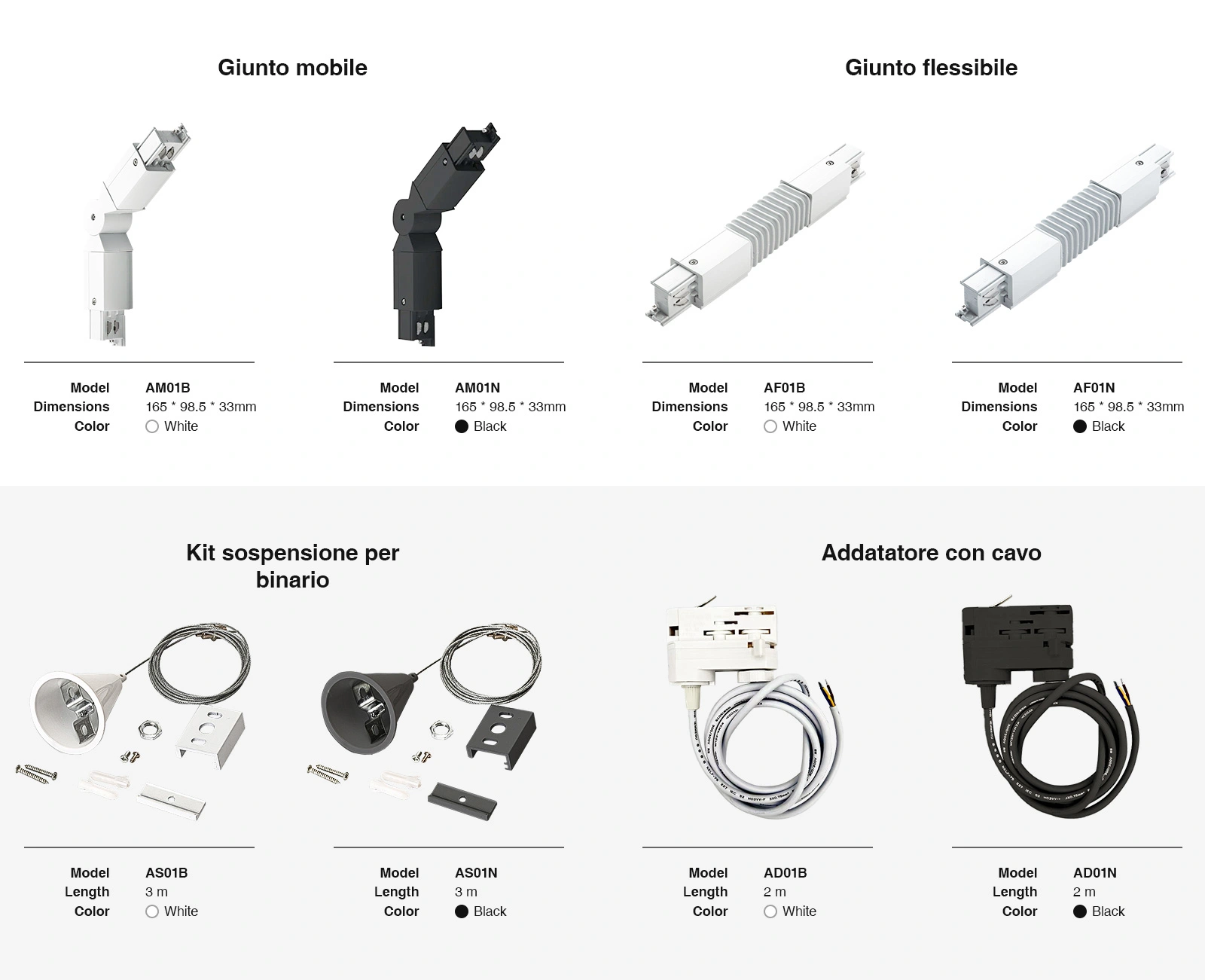 Track Lighting Accessories - Three-phase track/1000mm/White - Kosoom AB01B-Lighting Accessories--07