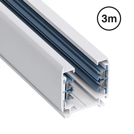 Track Lighting Accessories - Three-phase track/3000mm/White - Kosoom AB03B-Accessories--AB03B