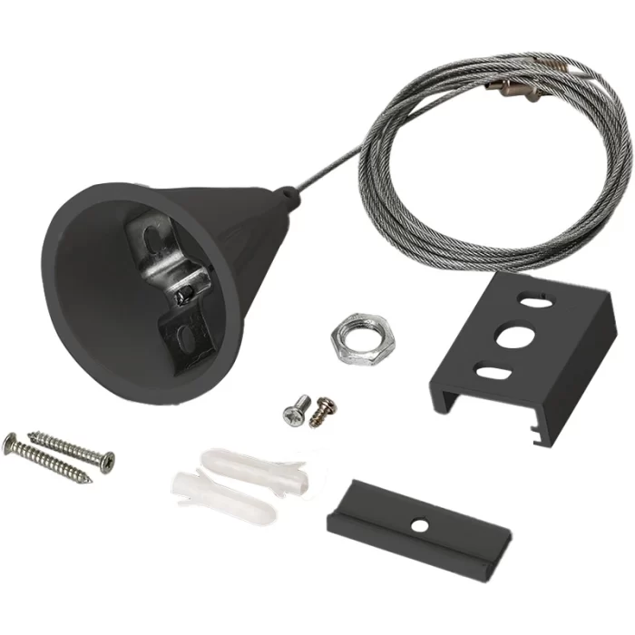 Track Lighting Accessories - Suspension kit for track/3m/Black - Kosoom AS01N-Lighting Accessories--AS01N