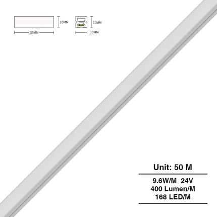 Neon LED Strip Lights(50m) - IP65/9.6w/4000k/400lm - Kosoom S0802-Under Cabinet LED Strip Lighting--S0802