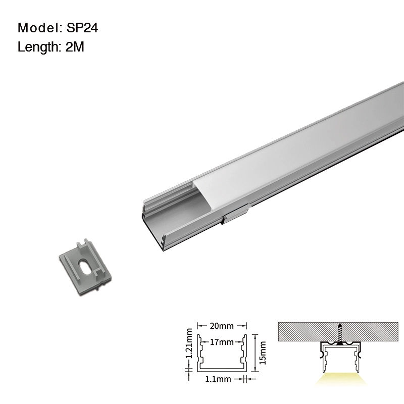 LED Profile - 2 meters compressed covers and caps / CN-SL03 L2000*20*15mm - Kosoom SP24-LED Strip Profile--01