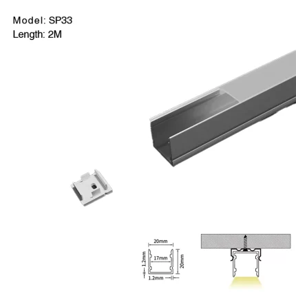 LED Profile - 2 meters compressed covers and caps / CN-SL12 L2000*20*20mm - Kosoom SP33-LED Profile--01