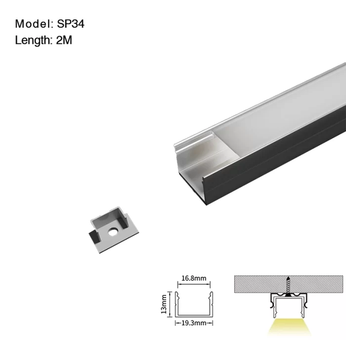 LED Profile - 2 meters compressed covers and caps / CN-SL12 L2000*20*20mm - Kosoom SP34-LED Profile--01