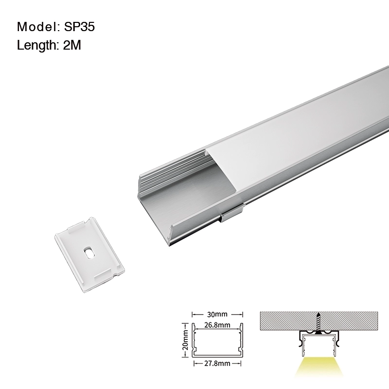 LED Profile - 2 meters compressed covers and caps / CN-SL14 L2000*30*20mm - Kosoom SP35-LED Aluminium Profile--01