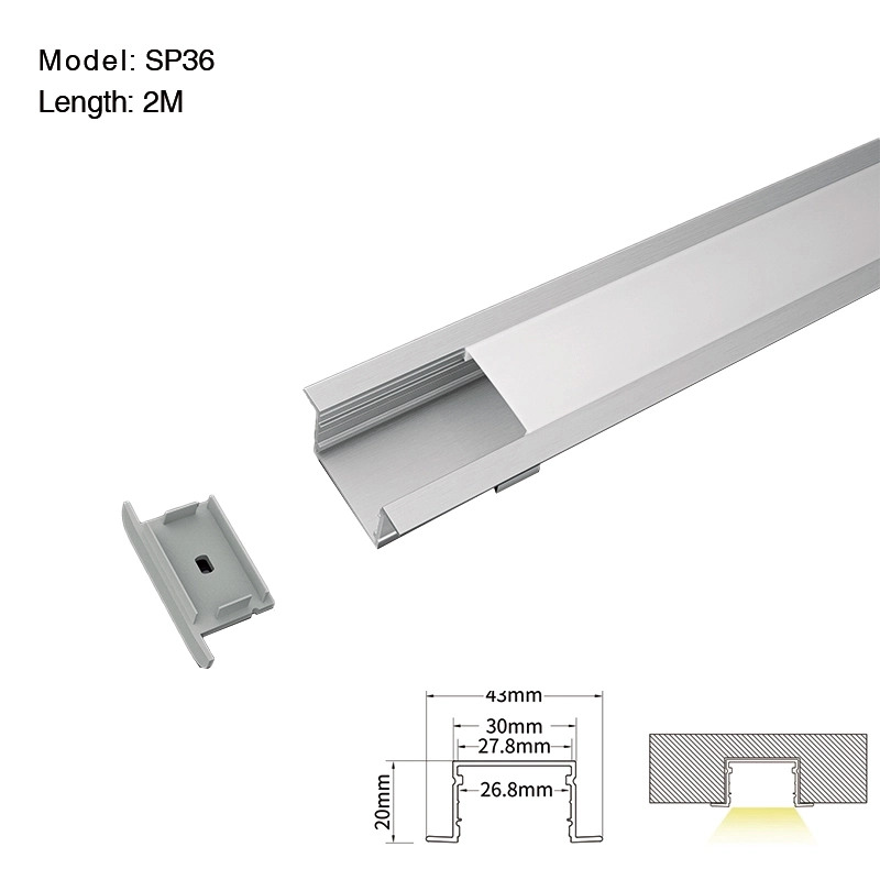 LED Profile - 2 meters compressed covers and caps / CN-SL15 L2000*43*20mm - Kosoom SP36-LED Profile--01