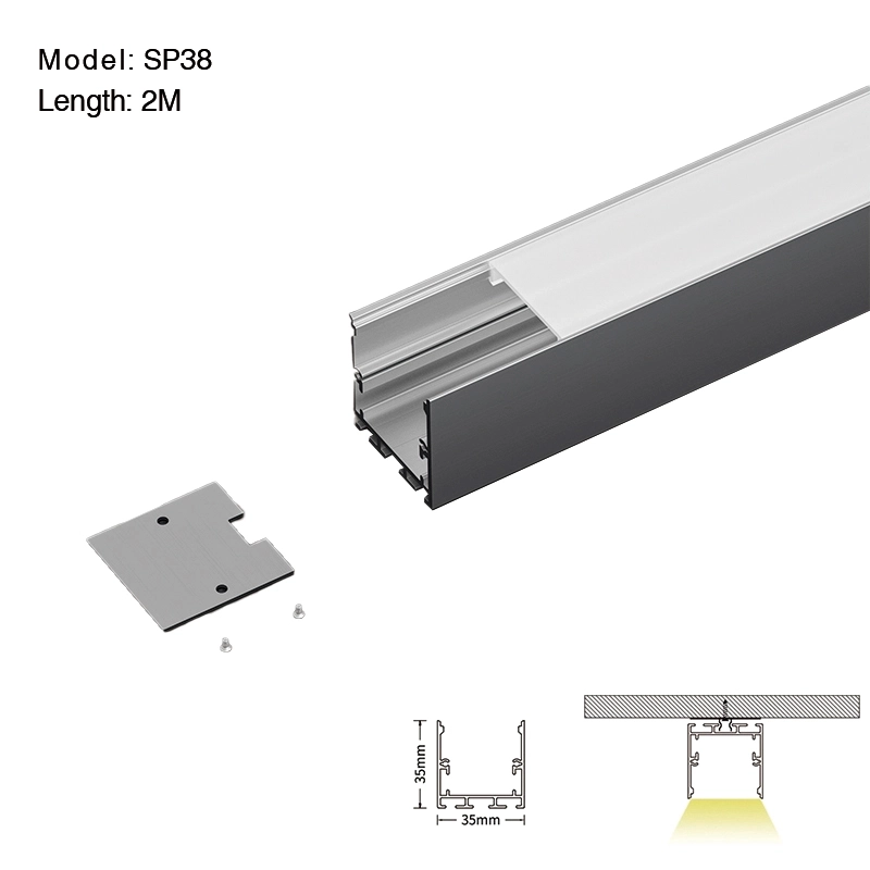 LED Profile - 2 meters compressed covers and caps / CN-SU02 L2000*35*35mm - Kosoom SP38-LED Strip Profile--01