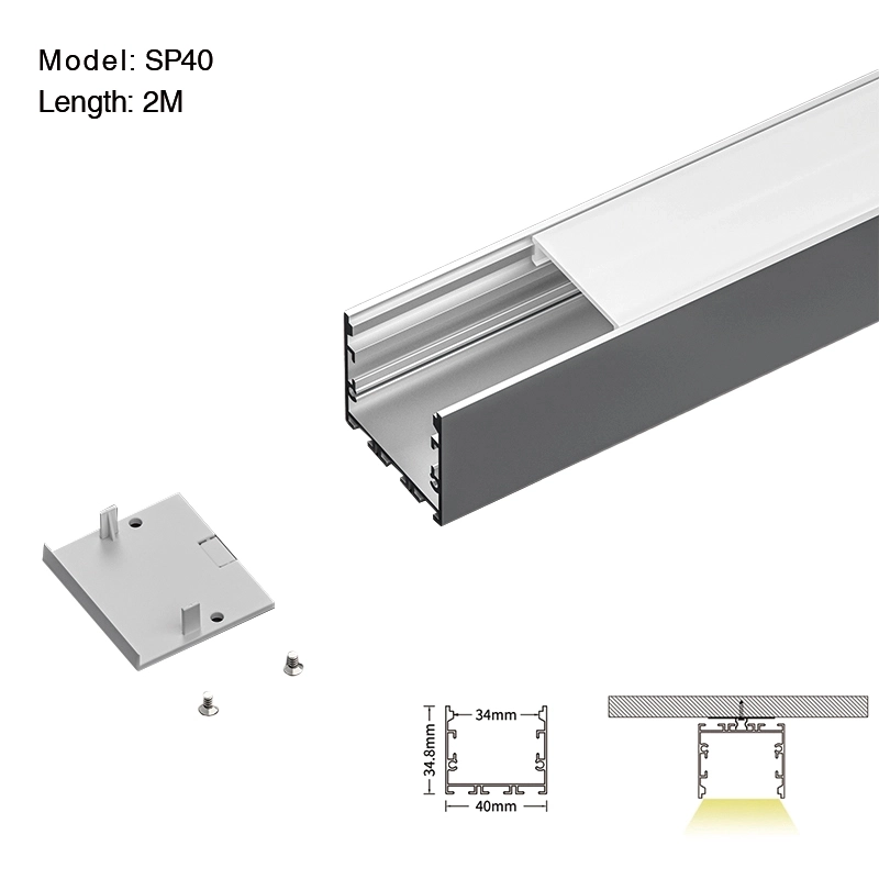 LED Profile - 2 meters compressed covers and caps / CN-SU04 L2000*40*34.8mm - Kosoom SP40-LED Aluminium Profile--01