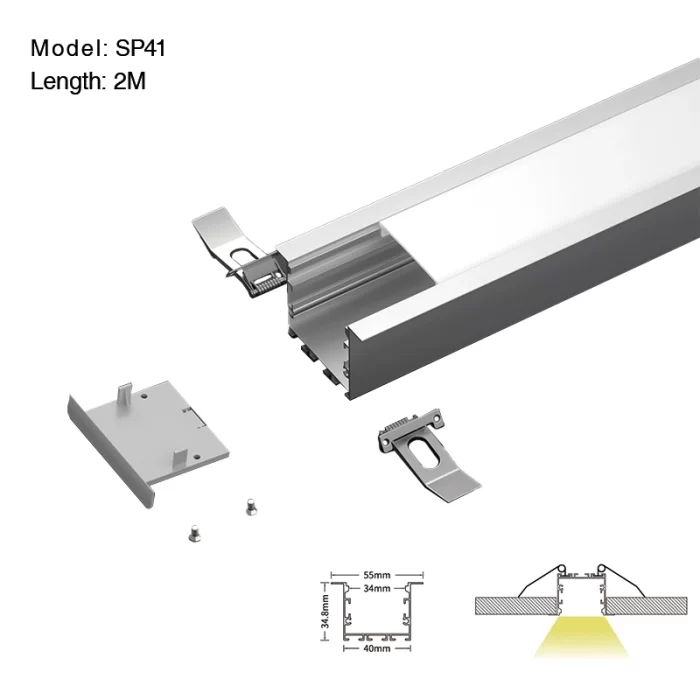 LED Profile - CN-SL04 L2000*27.2*15mm /  2 meters compressed covers and caps - Kosoom SP41-LED Aluminium Profile--01