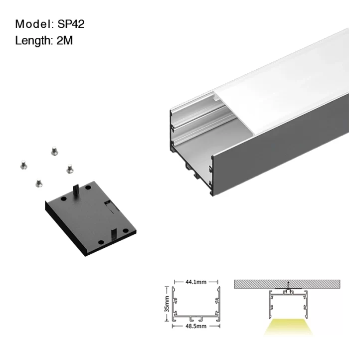 LED Profile - 2 meters compressed covers and caps / CN-SU06 L2000*48.5*35mm - Kosoom SP42-LED Aluminium Profile--01