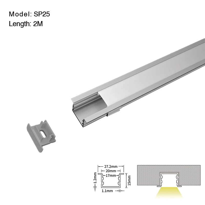 LED Profile - 2 meters compressed covers and caps / CN-SL04 L2000*27.2*15mm - Kosoom SP25-LED Profile--01
