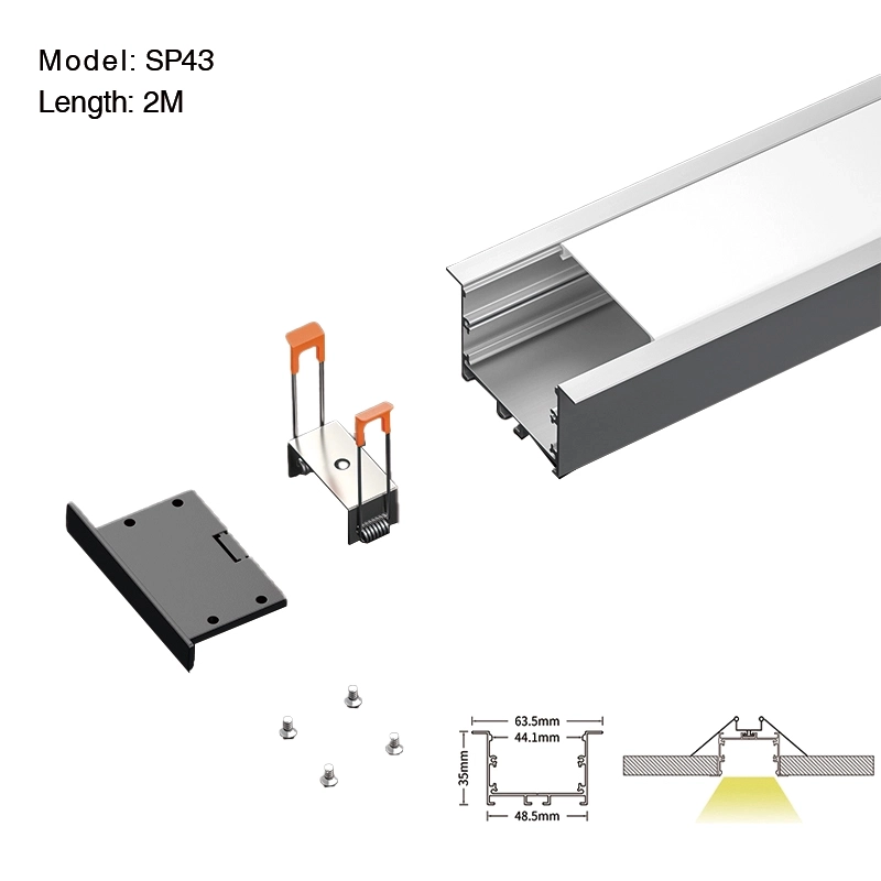 LED Profile - 2 meters compressed covers and caps / CN-SU07 L2000*63.5*35mm - Kosoom SP43-LED Strip Profile--01