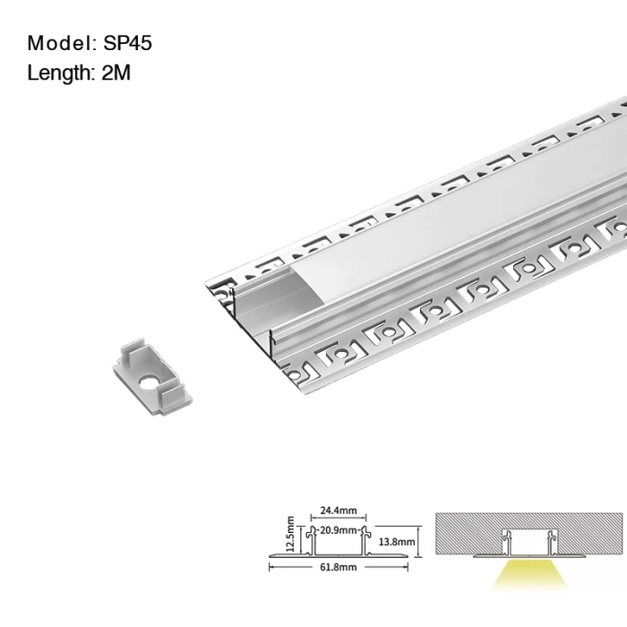 2 meters compressed covers and caps / CN-SA02 L2000*61.8*13.8mm - LED Profile - Kosoom SP45-LED Strip Profile--01