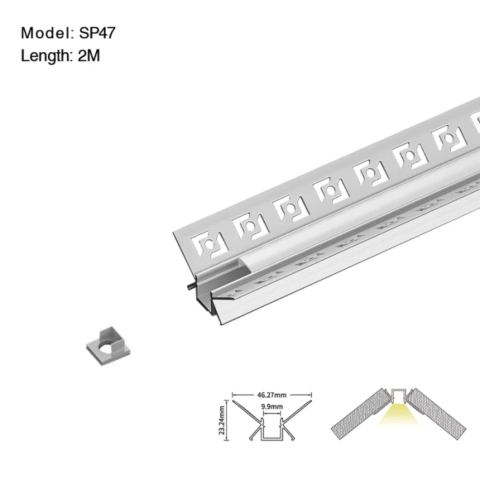 2 meters compressed covers and caps / CN-SA04 L2000*46.27*23.2mm - LED Profile - Kosoom SP47-LED Profile--01