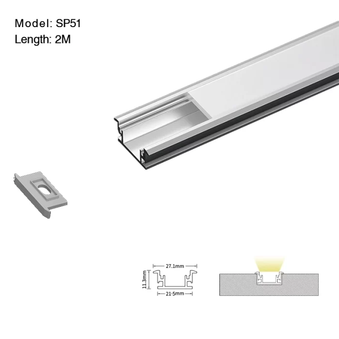 2 meters compressed covers and caps / CN-SS01 L2000*27.1*11.3mm - LED Profile - Kosoom SP51-LED Strip Profile--01