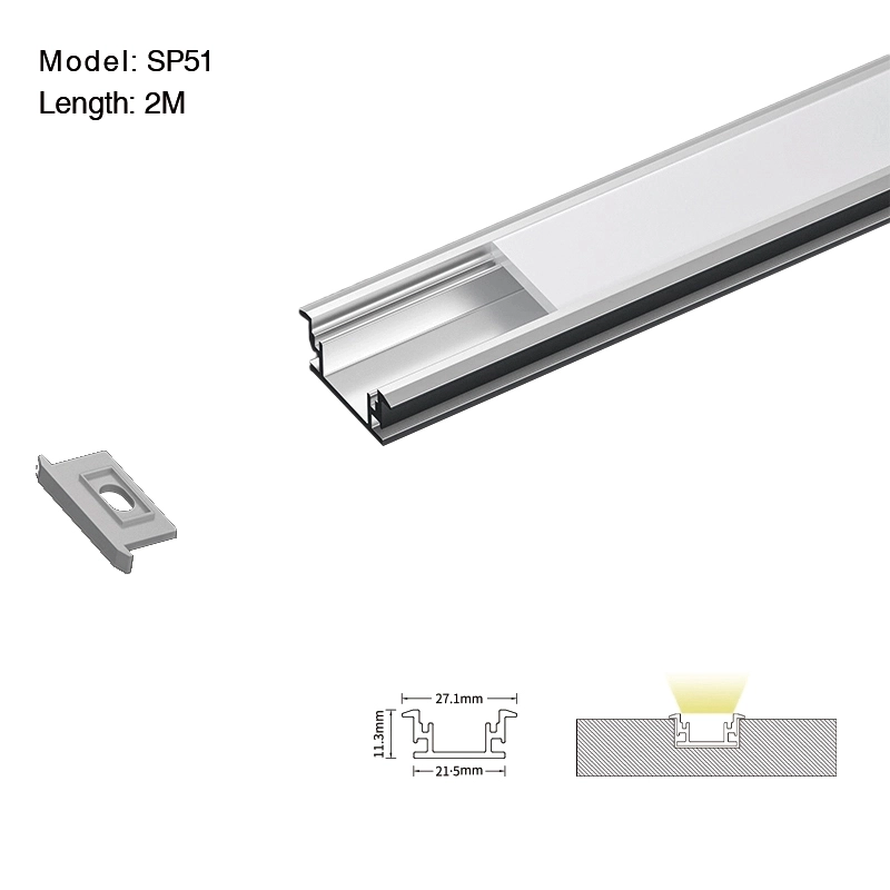 2 meters compressed covers and caps / CN-SS01 L2000*27.1*11.3mm - LED Profile - Kosoom SP51-LED Strip Profile--01