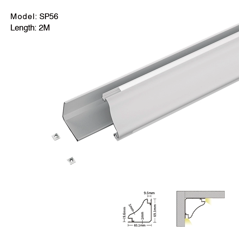 2 meters compressed covers and caps / CN-AS01 L2000*69.1*69.1mm - LED Profile - Kosoom SP56-LED Strip Profile--01