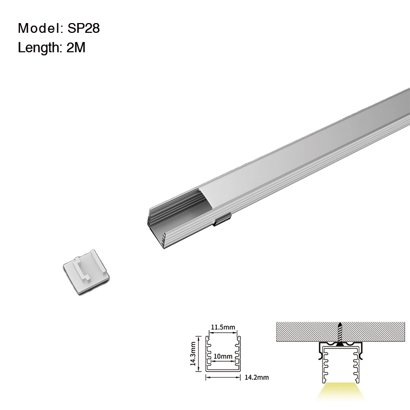 LED Profile - 2 meters compressed covers and caps / CN-SL07 L2000*14.2*14.3mm - Kosoom SP28-LED Aluminium Profile--01