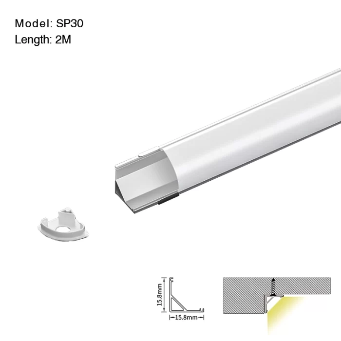 LED Profile - 2 meters compressed covers and caps / CN-SL09 L2000*15.8*15.8mm - Kosoom SP30-LED Aluminium Profile--01