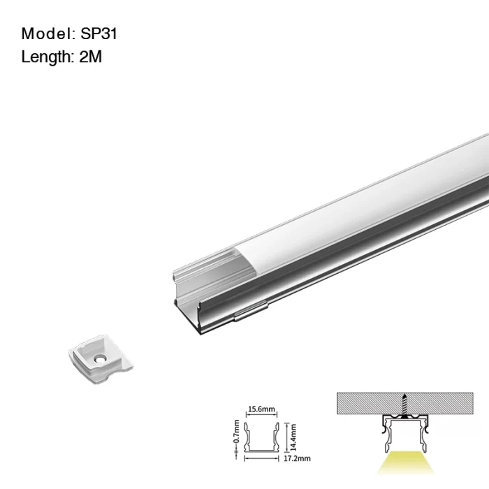 LED Profile - 2 meters compressed covers and caps / CN-SL10 L2000*17.2*14.4mm - Kosoom SP31-LED Strip Profile--01