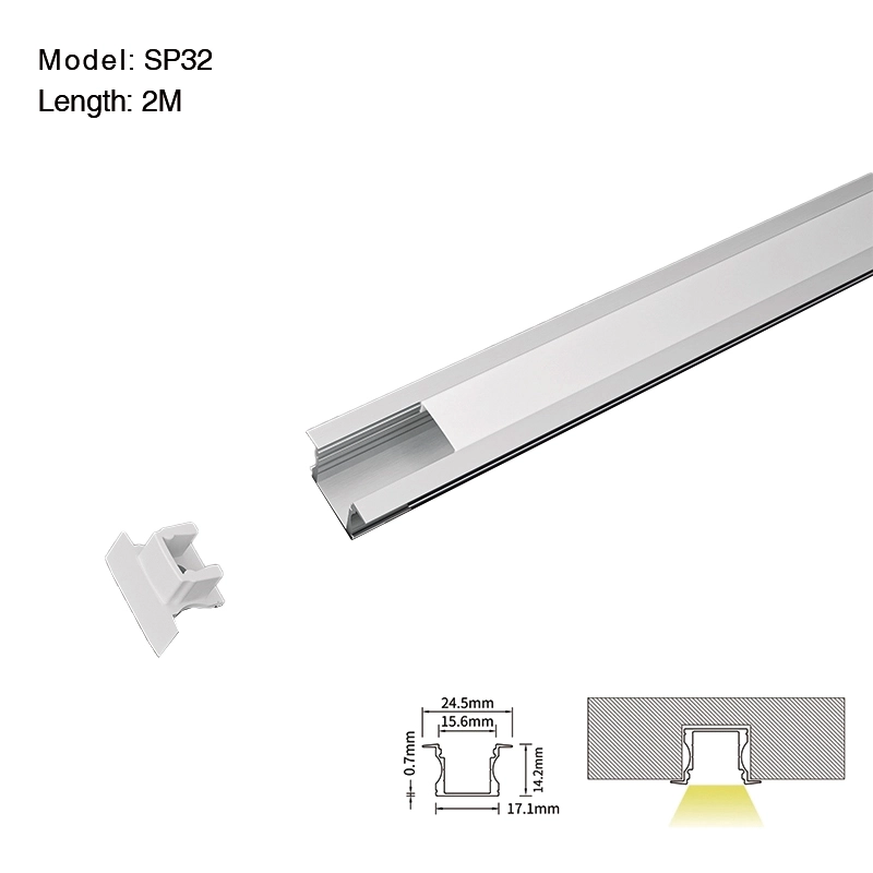 LED Profile - 2 meters compressed covers and caps / CN-SL11 L2000*24.5*14.2mm - Kosoom SP32-LED Strip Profile--01