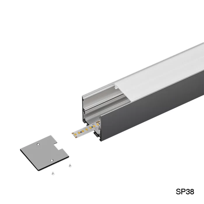 LED Profile - 2 meters compressed covers and caps / CN-SU02 L2000*35*35mm - Kosoom SP38-LED Aluminium Profile--03