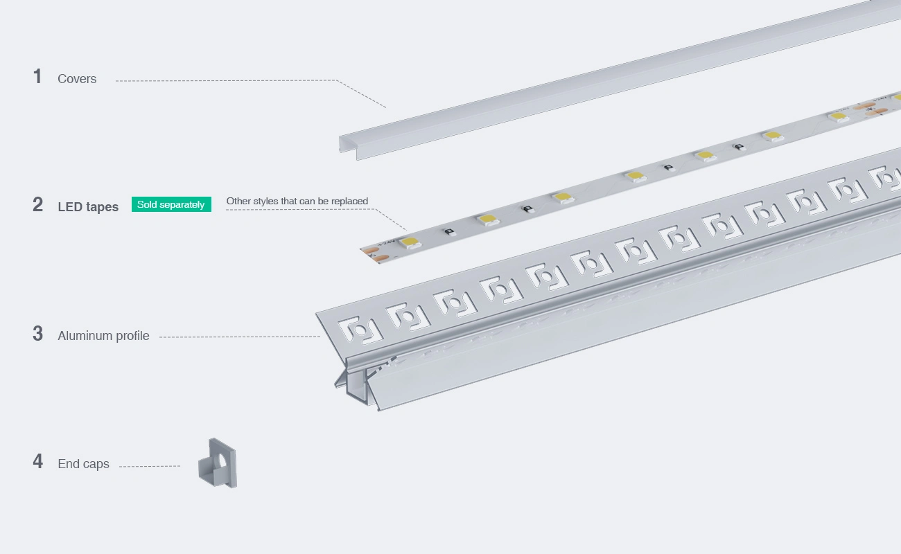 2 meters compressed covers and caps / CN-SA04 L2000*46.27*23.2mm - LED Profile - Kosoom SP47-LED Profile--03