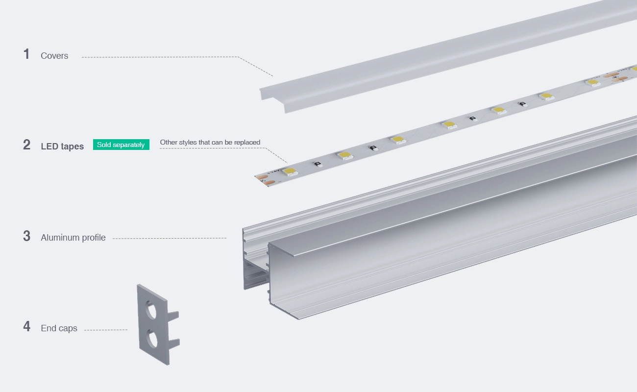 2 meters compressed covers and caps / CN-SA02 L2000*61.8*13.8mm - LED Profile - Kosoom SP49-LED Aluminium Profile--03