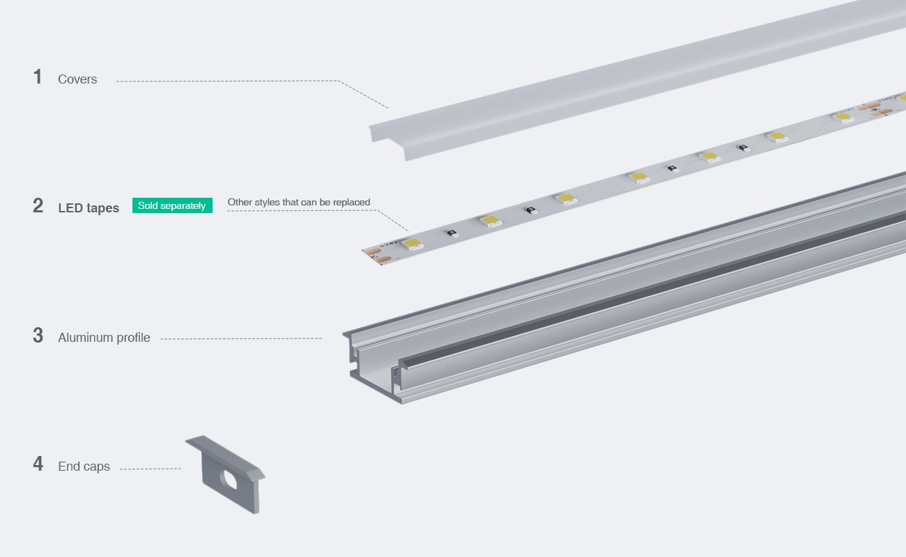 2 meters compressed covers and caps / CN-SS01 L2000*27.1*11.3mm - LED Profile - Kosoom SP51-LED Aluminium Profile--03