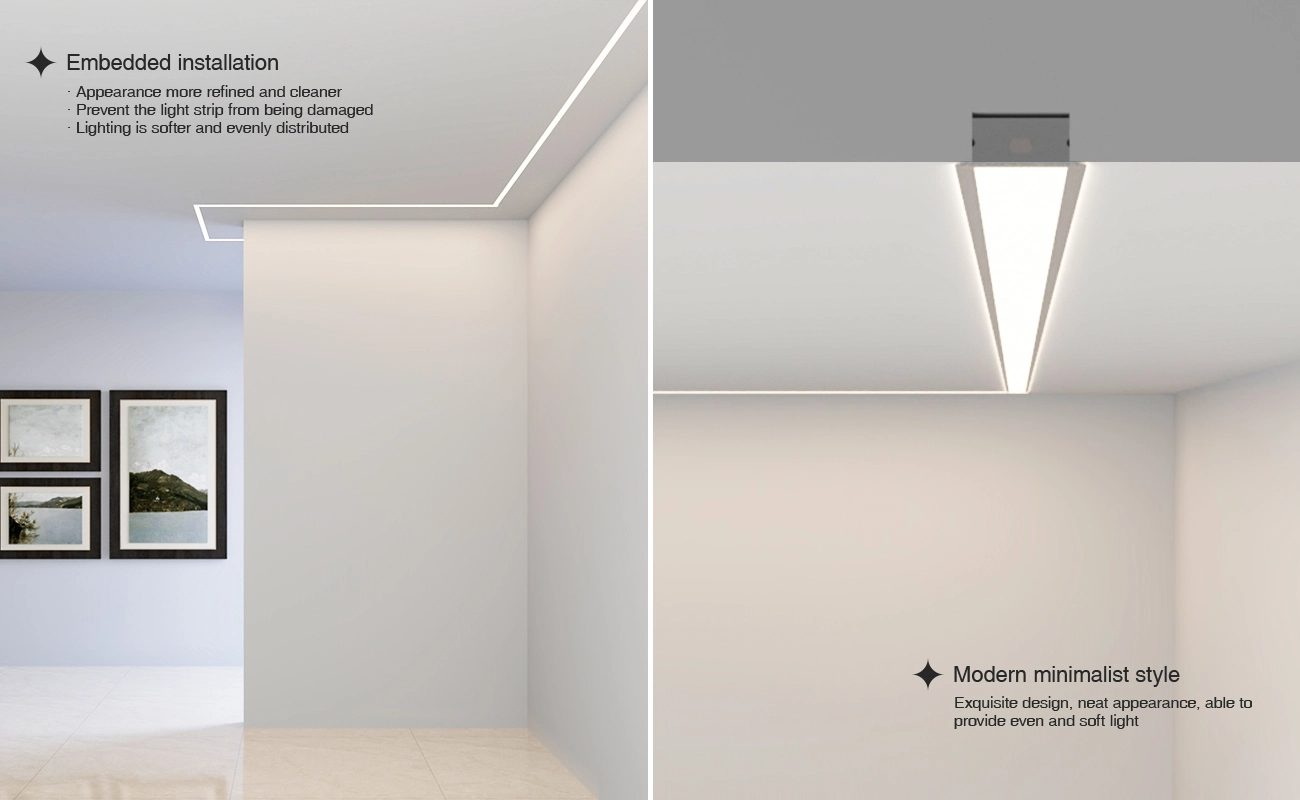 LED Profile - 2 meters compressed covers and caps / CN-619 L2000 * 30.3 * 9.8mm - Kosoom SP23-LED Profile--04