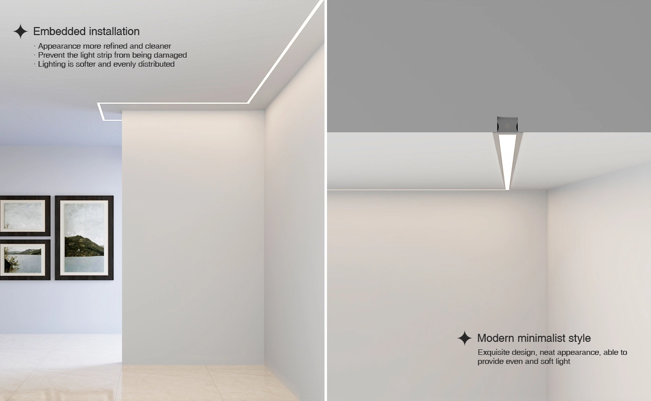 LED Profile - 2 meters compressed covers and caps / CN-SL11 L2000*24.5*14.2mm - Kosoom SP32-LED Strip Profile--04