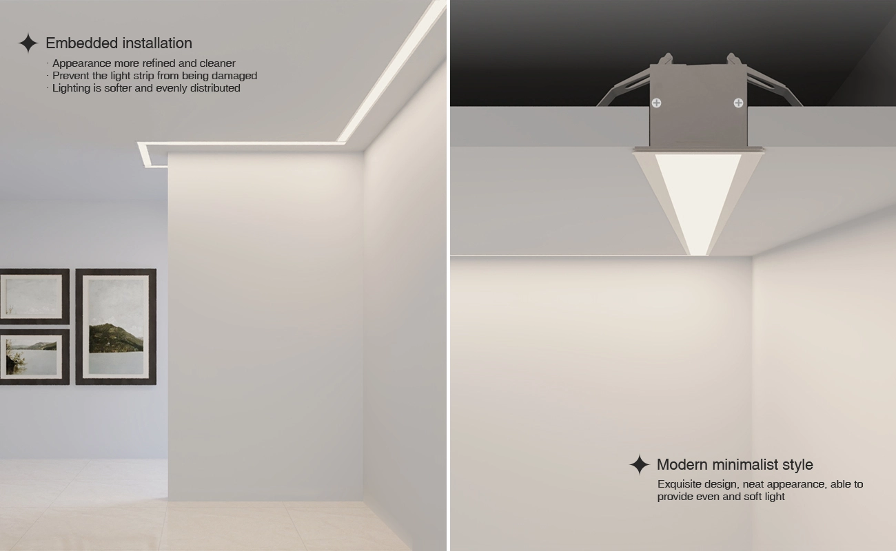 LED Profile - CN-SL04 L2000*27.2*15mm /  2 meters compressed covers and caps - Kosoom SP41-LED Aluminium Profile--04