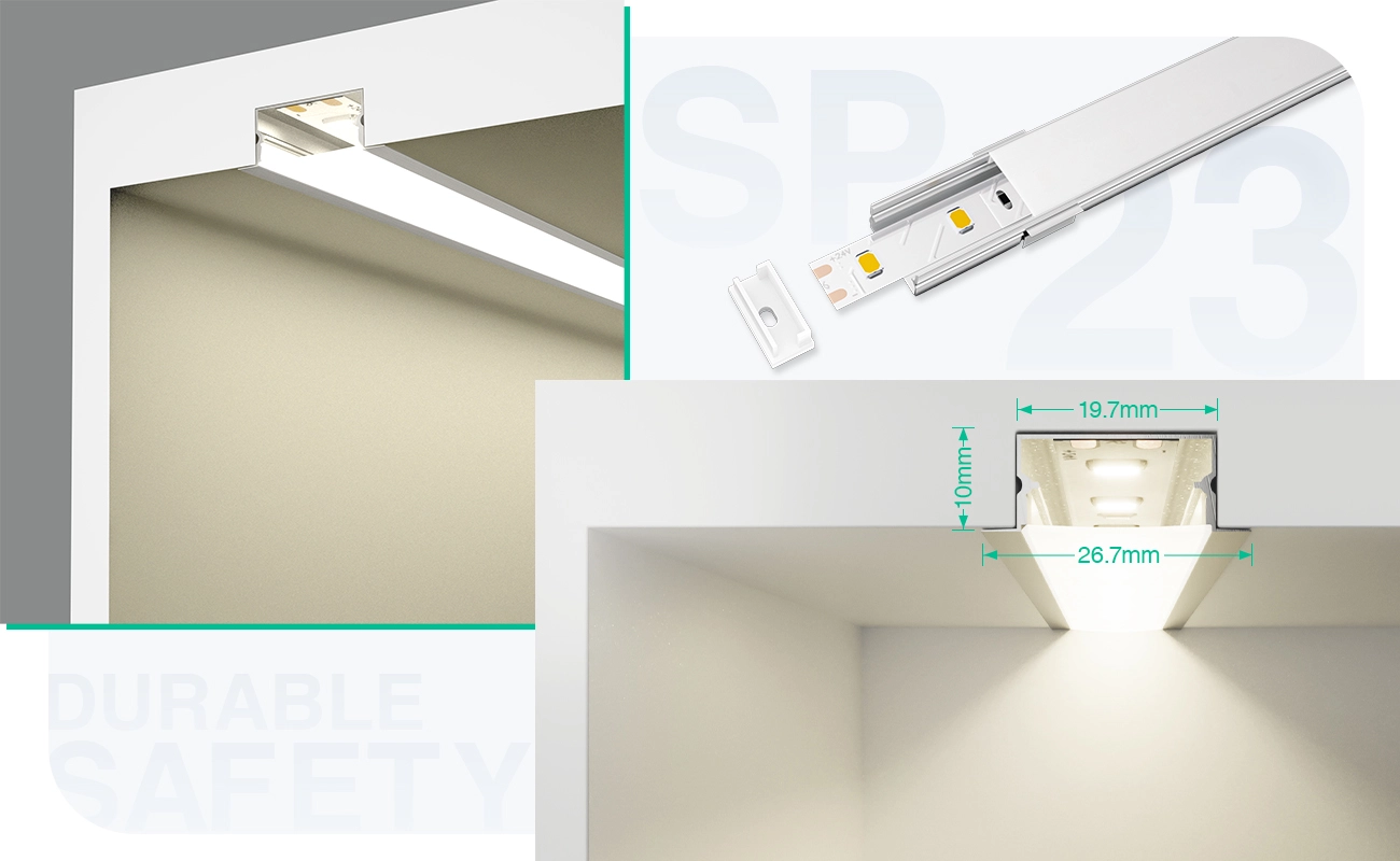 LED Profile - 2 meters compressed covers and caps / CN-619 L2000 * 30.3 * 9.8mm - Kosoom SP23-LED Strip Profile--05