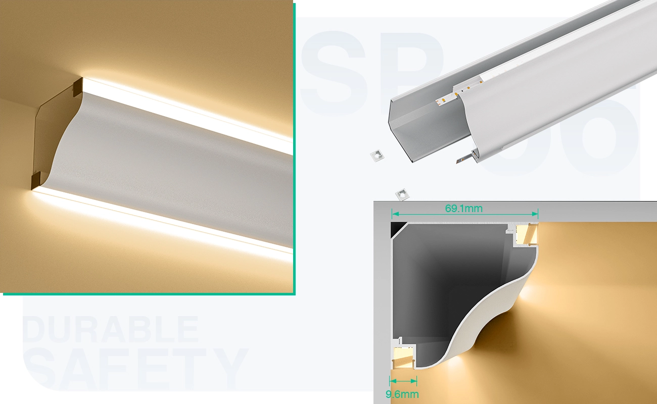 2 meters compressed covers and caps / CN-AS01 L2000*69.1*69.1mm - LED Profile - Kosoom SP56-LED Strip Profile--05