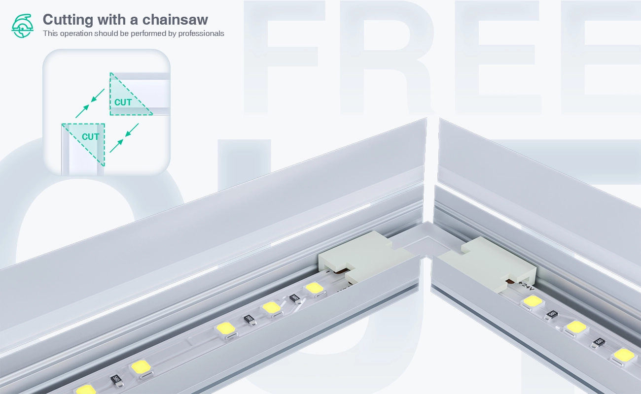 LED Profile - 2 meters compressed covers and caps / CN-SL06 L2000*24.7*7mm - Kosoom SP27-LED Profile--06
