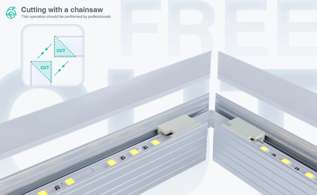 LED Profile - 2 meters compressed covers and caps / CN-SL07 L2000*14.2*14.3mm - Kosoom SP28-LED Aluminium Profile--06