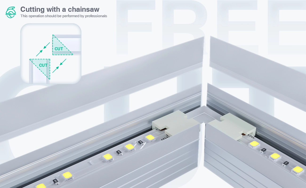 LED Profile - 2 meters compressed covers and caps / CN-SL08 L2000*22*14.27mm - Kosoom SP25-LED Aluminium Profile--06