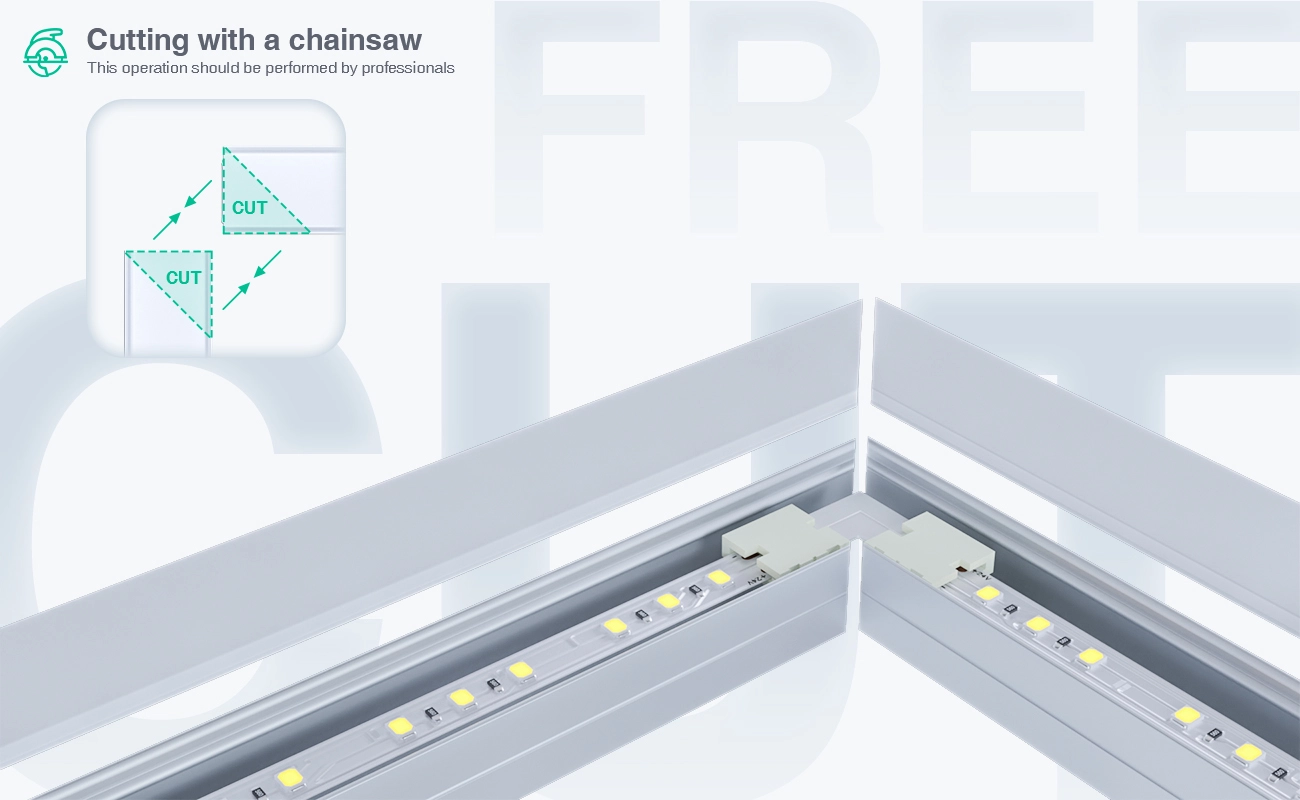 LED Profile - 2 meters compressed covers and caps / CN-SL12 L2000*20*20mm - Kosoom SP34-LED Profile--06