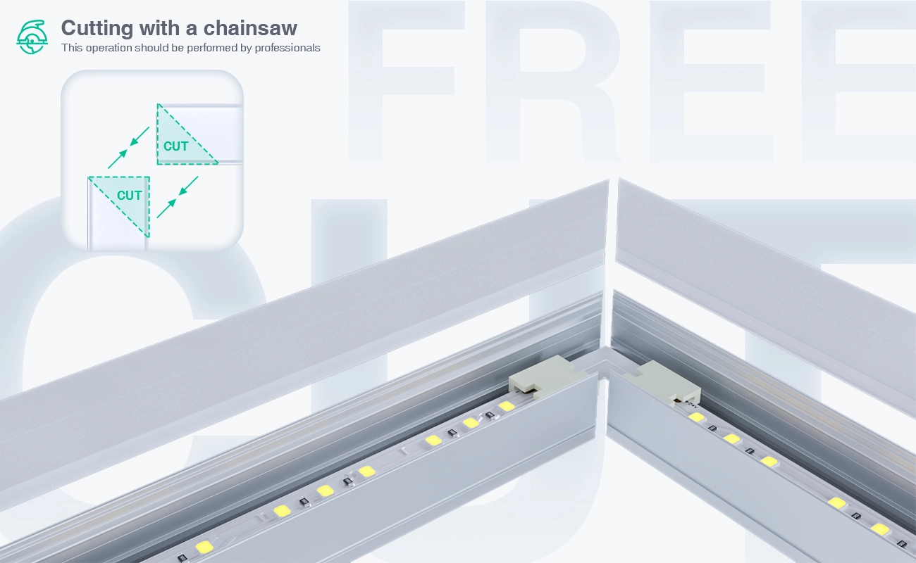 LED Profile - 2 meters compressed covers and caps / CN-SU01 L2000*30*20mm - Kosoom SP37-LED Profile--06