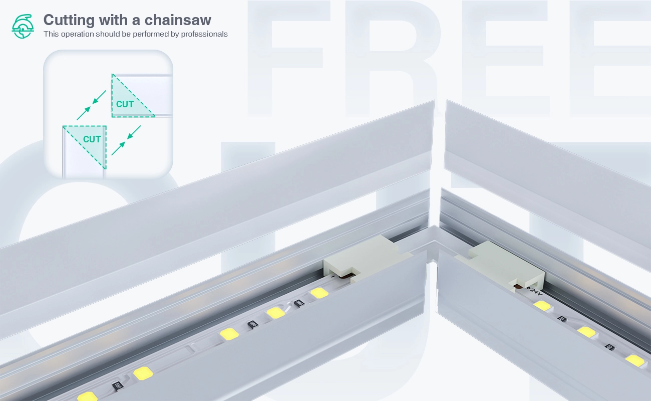 LED Profile - 2 meters compressed covers and caps / CN-SL03 L2000*20*15mm - Kosoom SP24-LED Profile--06