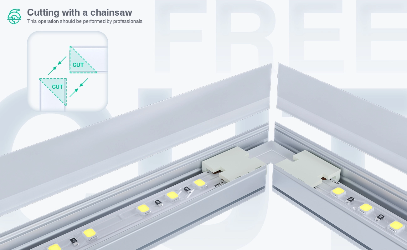 LED Profile - 2 meters compressed covers and caps / CN-SL05 L2000*17.4*7mm - Kosoom SP26-LED Profile--06