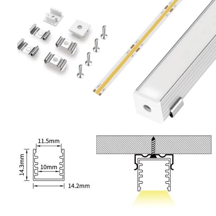 LED Profile - 2 meters compressed covers and caps / CN-SL07 L2000*14.2*14.3mm - Kosoom SP28-LED Aluminium Profile--07