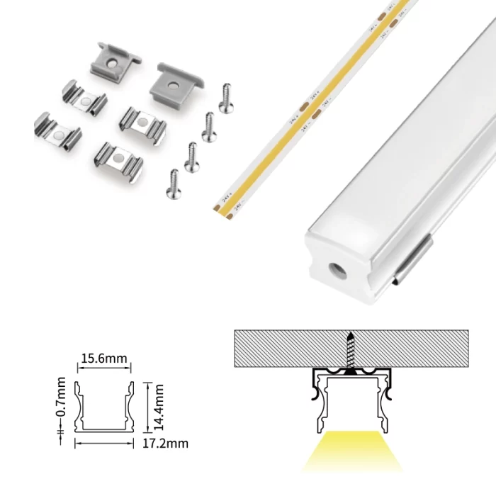 LED Profile - 2 meters compressed covers and caps / CN-SL10 L2000*17.2*14.4mm - Kosoom SP31-LED Strip Profile--07