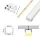 LED Profile - 2 meters compressed covers and caps / CN-SU01 L2000*30*20mm - Kosoom SP37-LED Strip Profile--07