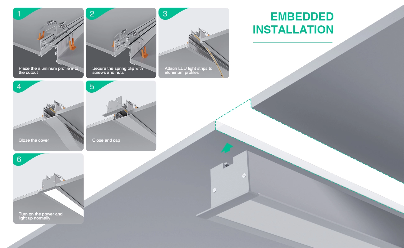 LED Profile - 2 meters compressed covers and caps / CN-SU03 L2000*50*35mm - Kosoom SP39-LED Aluminium Profile--07