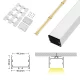 LED Profile - 2 meters compressed covers and caps / CN-SU06 L2000*48.5*35mm - Kosoom SP42-LED Strip Profile--07